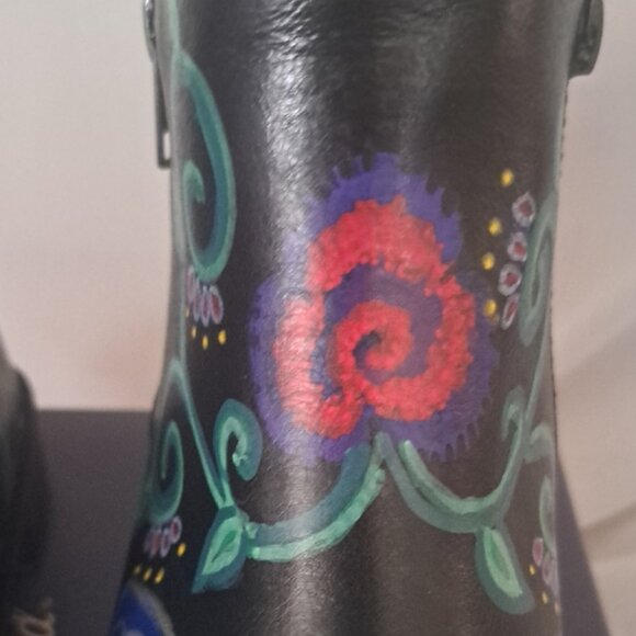 Hand Painted Colorful Butterfly Ankle Boots 8.5 - Picture 7 of 11